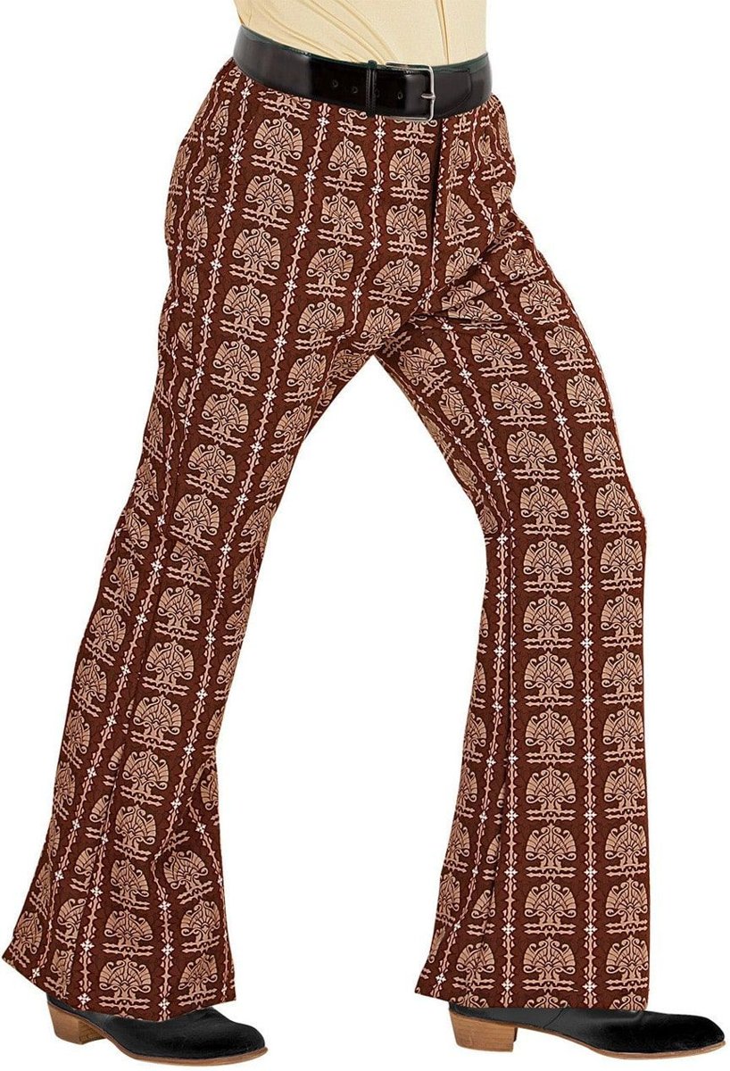 Hippie Kostuum | Groovy Gandalf 70s Heren Broek, Oldschool Man | Small / Medium | Carnaval kostuum | Verkleedkleding